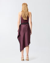 Gonna longuette asimmetrica in satin - | Pinko