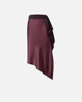Gonna longuette asimmetrica in satin - | Pinko