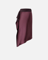 Gonna longuette asimmetrica in satin - | Pinko