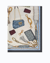 Scarf with bag print - | Pinko