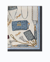 Scarf with bag print - | Pinko