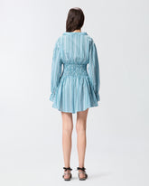 Tuta corta in cotone a righe - | Pinko