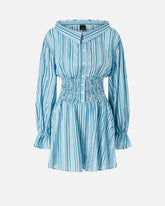 Tuta corta in cotone a righe - | Pinko