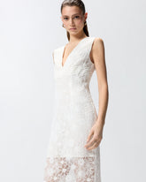 Abito midi senza maniche in pizzo - | Pinko