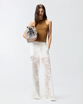 Pantalon en dentelle rebrodée florale - | Pinko