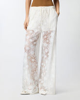 Pantalon en dentelle rebrodée florale - | Pinko