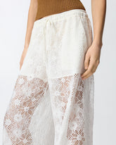 Pantalon en dentelle rebrodée florale - | Pinko