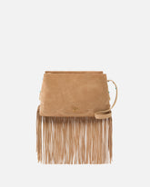 Borsa a tracolla piccola One, Two, Three Bag in suede con frange - | Pinko
