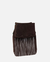 Borsa a tracolla piccola One, Two, Three Bag in suede con frange - | Pinko