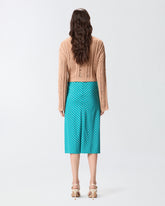 Jupe midi à rayures et ceinture - | Pinko