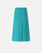 Jupe midi à rayures et ceinture - | Pinko