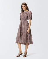 Abito midi a righe con schiena scoperta - | Pinko