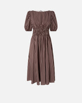 Abito midi a righe con schiena scoperta - | Pinko