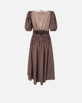 Abito midi a righe con schiena scoperta - | Pinko