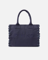 Cabas moyen Beach en canvas à logo et franges - | Pinko