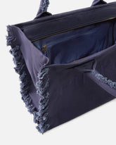 Cabas moyen Beach en canvas à logo et franges - | Pinko