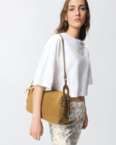 Borsa a spalla media Keeper Bag in suede - | Pinko