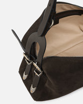 Borsa a spalla media Keeper Bag in suede - | Pinko