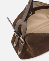 Borsa a spalla media Keeper Bag in suede - | Pinko
