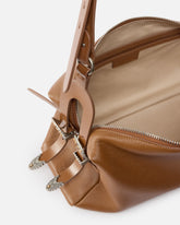 Δερμάτινη τσάντα ώμου μετρίου μεγέθους Keeper Bag new biker - Καφέ | Pinko