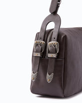 Keeper Bag medium shoulder bag in new biker leather - | Pinko