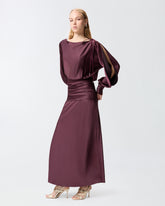Robe longue en satin drapé - | Pinko