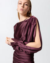 Robe longue en satin drapé - | Pinko