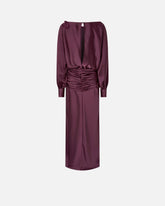 Robe longue en satin drapé - | Pinko