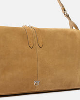 Borsa a spalla grande Keeper Bag in suede - | Pinko