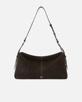 Borsa a spalla grande Keeper Bag in suede - | Pinko