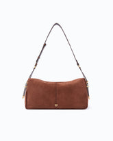Keeper Bag large shoulder bag in spray-effect suede - | Pinko