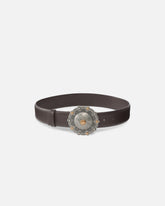 Cintura in pelle con medaglione gioiello 4 cm - | Pinko