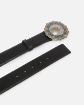 Cintura in pelle con medaglione gioiello 4 cm - | Pinko