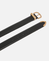 Cintura in pelle con finiture dorate 3 cm - | Pinko