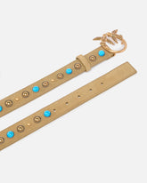 Cintura in suede con borchie 3 cm - | Pinko