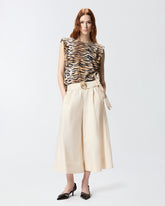 Maglia smanicata con stampa tigrata - | Pinko