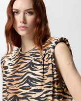 Maglia smanicata con stampa tigrata - | Pinko