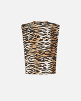 Maglia smanicata con stampa tigrata - | Pinko