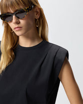 T-shirt smanicata in jersey doppio - | Pinko