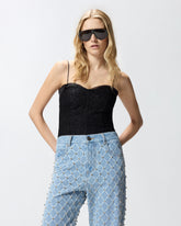 Lace bustier top - | Pinko