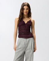 Top in pizzo floreale con spalline - | Pinko