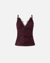 Top in pizzo floreale con spalline - | Pinko