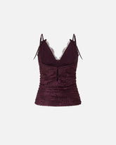 Top in pizzo floreale con spalline - | Pinko