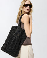 Borsa shopper media Easy Tote Bag in rafia - | Pinko