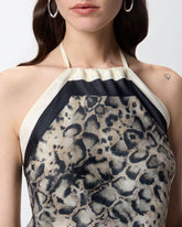 Top de plage à imprimé serpent - | Pinko