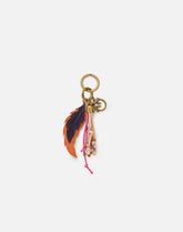 Charm portachiavi con piume e cordoncini - | Pinko