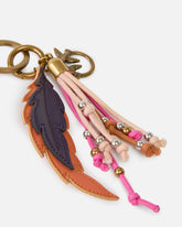 Charm portachiavi con piume e cordoncini - | Pinko
