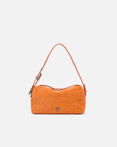 Medium crossbody bowler bag in crocodile-print leather - | Pinko