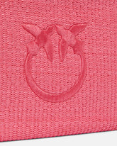 Pochette in rafia con logo Love Birds - | Pinko