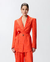 Giacca kimono in jacquard floreale - | Pinko